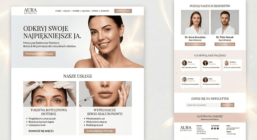 Strona www w WordPress branża beauty